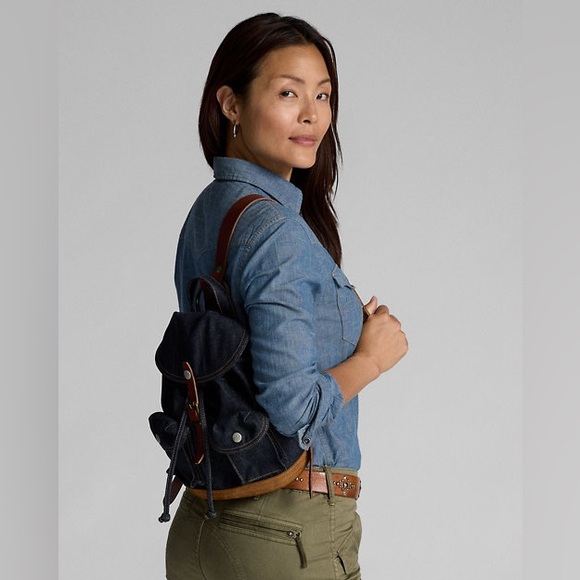 NWT RRL Ralph Lauren Double RRL Mini Denim Indigo Rucksack - Picture 7 of 7